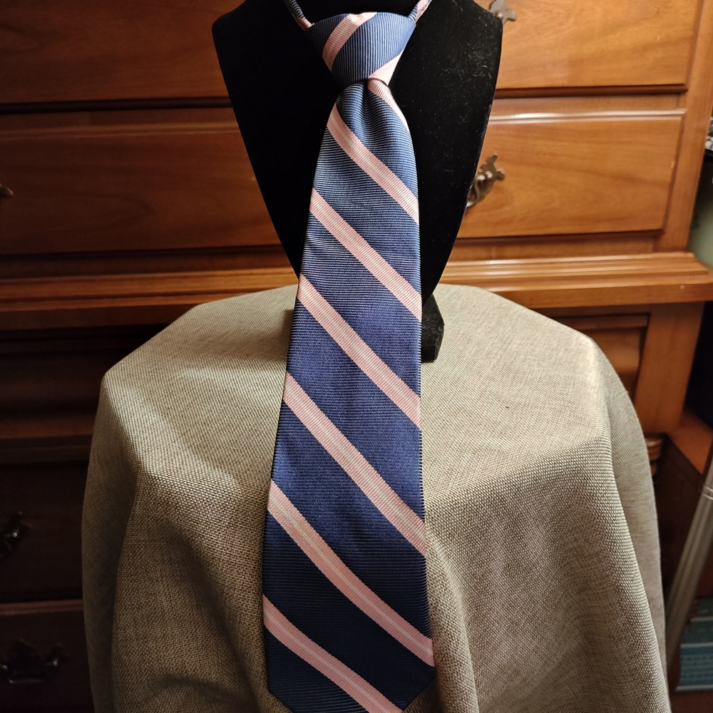 J. Khaki Navy and Pink Kids Tie